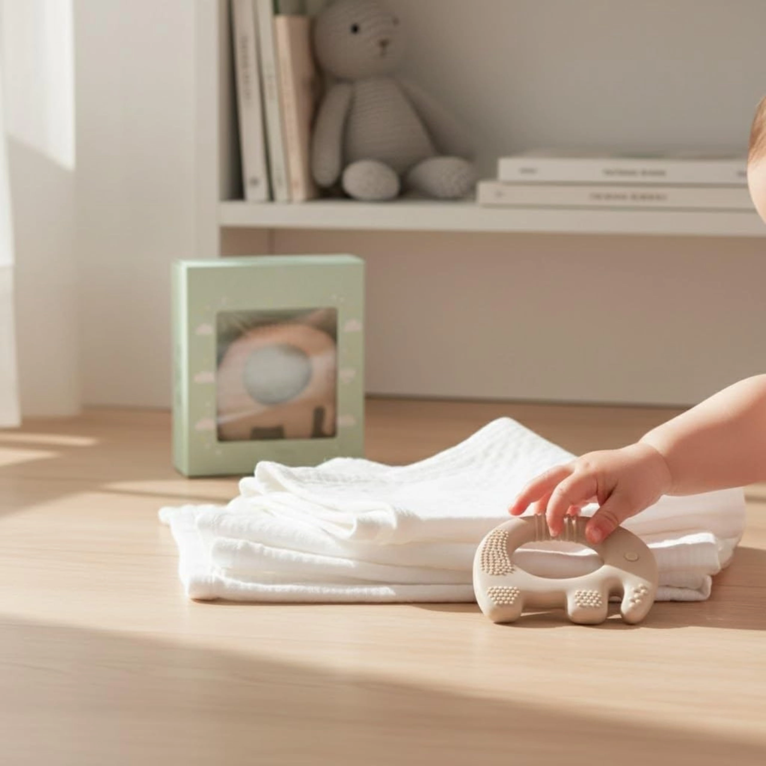 2 in 1 Teether - Beech Wood, Silicone