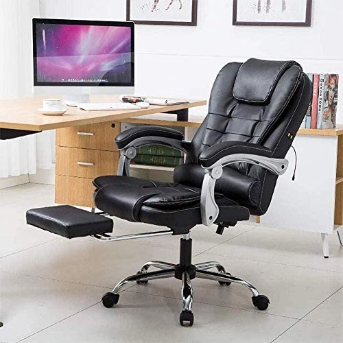 Desk Chair - PU Leather Brown High Back