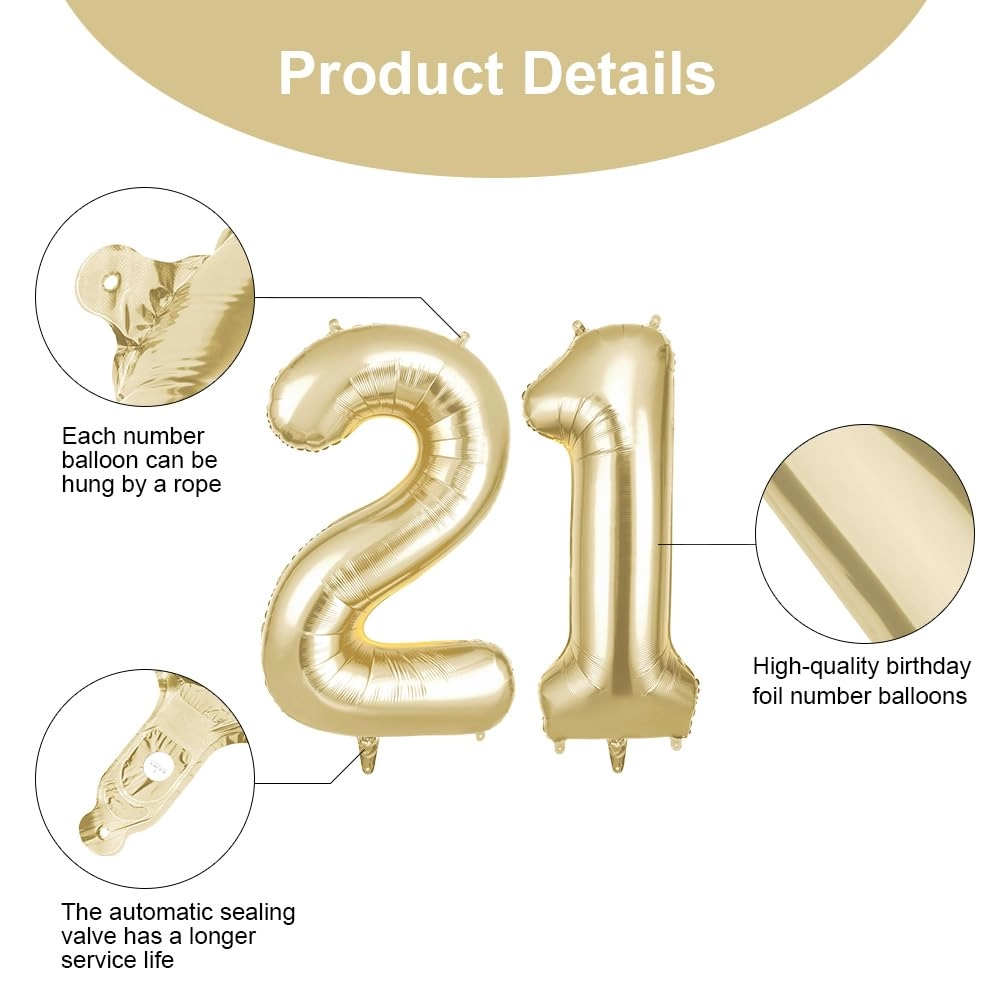 Number 21 Balloon - 2 Birthday