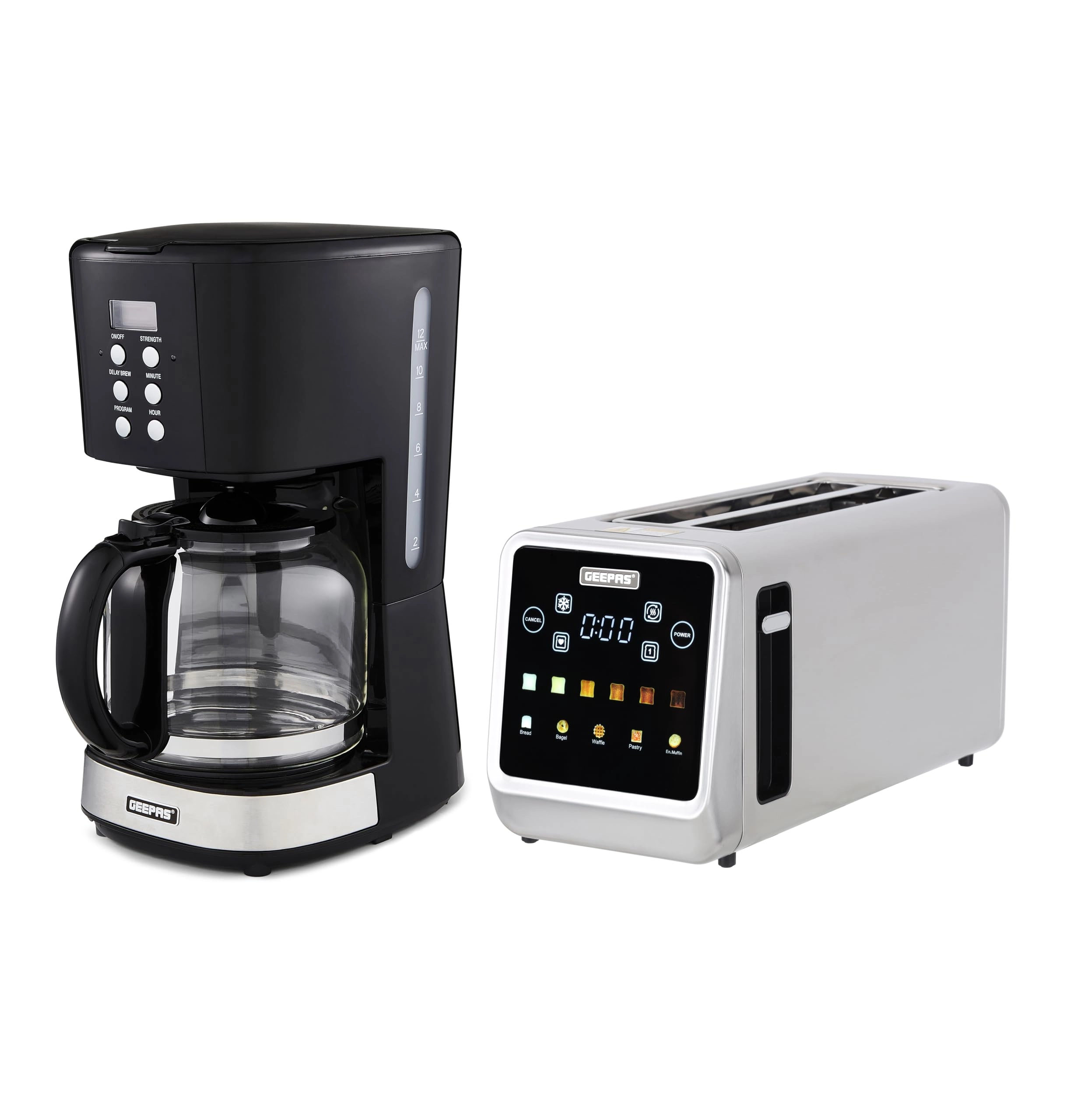 GEEPAS Coffee Maker + 4 Slice Toaster