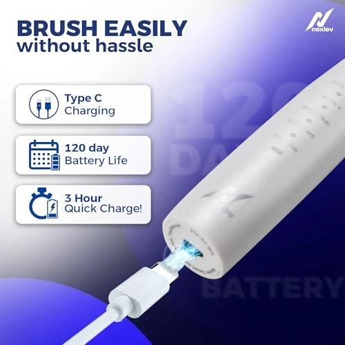Rechargeable Electric Toothbrush - 35K strokes/min Type C 5 Modes
