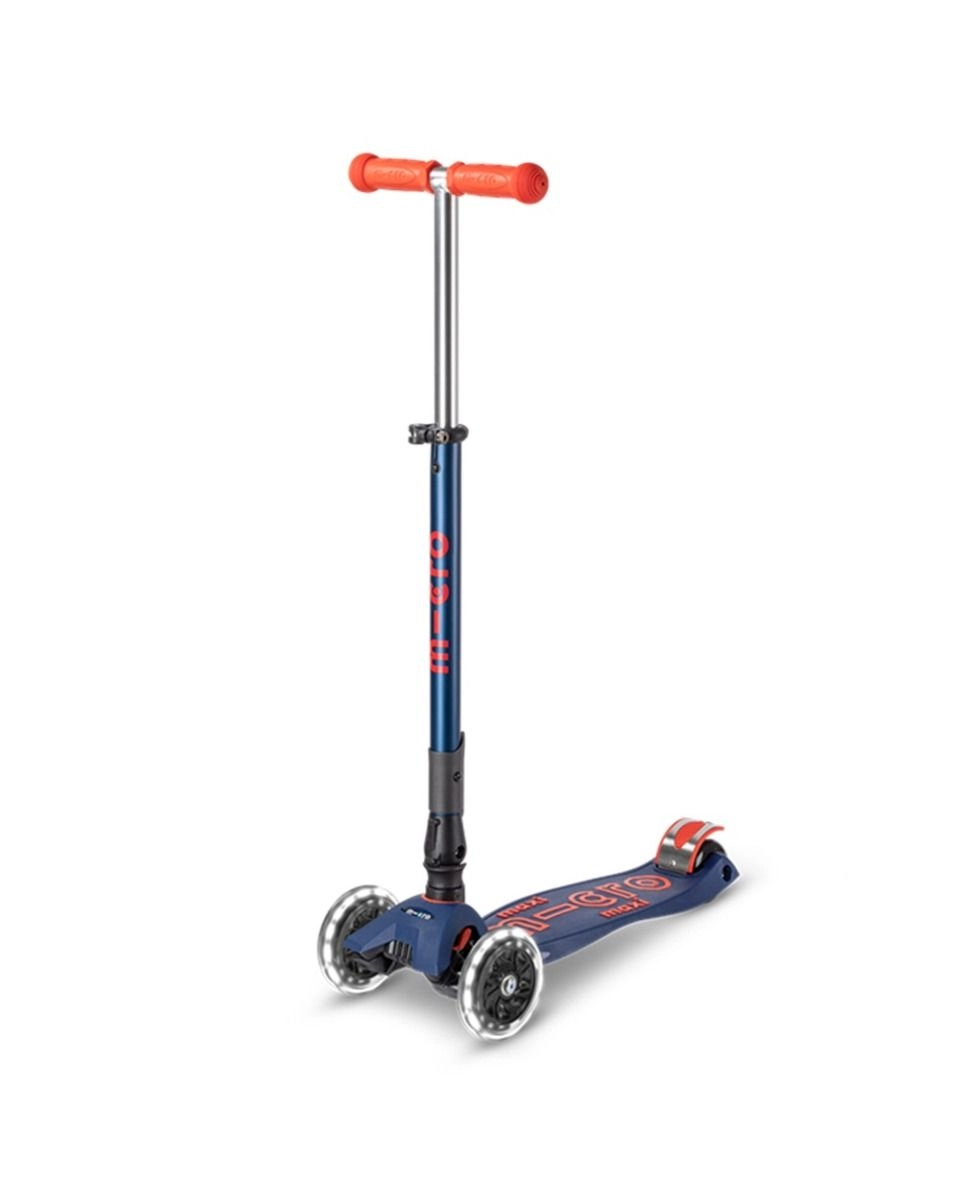 Maxi Deluxe 3-Wheel Kick Scooter – 120/80 mm LED Foldable