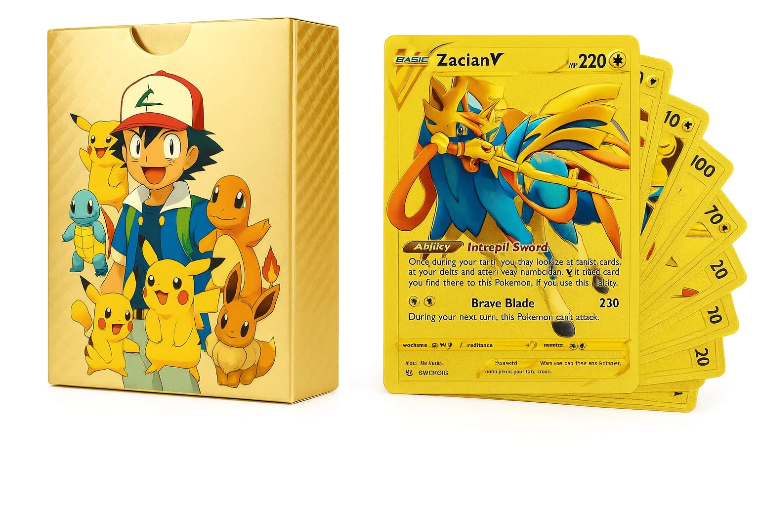 Pokémon Gold Foil Cards Pack - English 55pcs