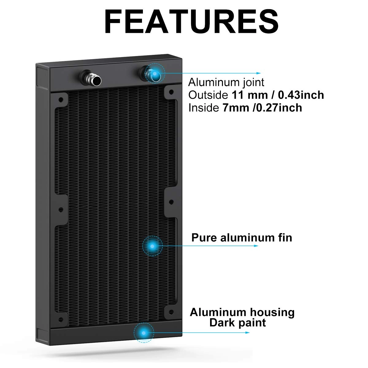 Water Cooling Radiator - 240mm 12 Pipe