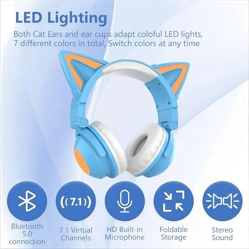 Cat Ear Bluetooth Headphones Wireless Headphone