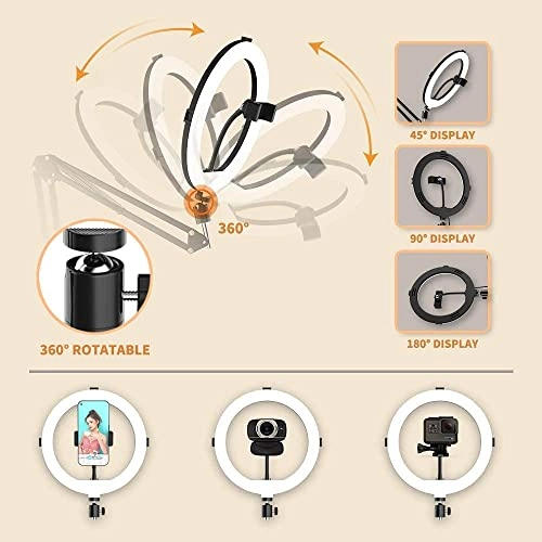 Ring Light - 12_Inch + Overhead Suspension Arm Stand