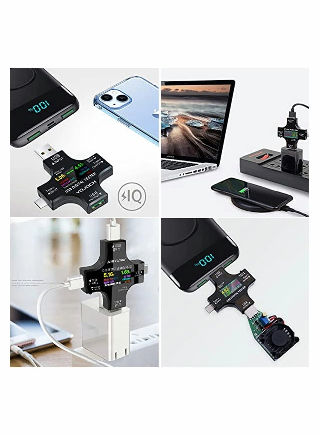 USB C Tester - 2 in 1 IPS Color Screen
