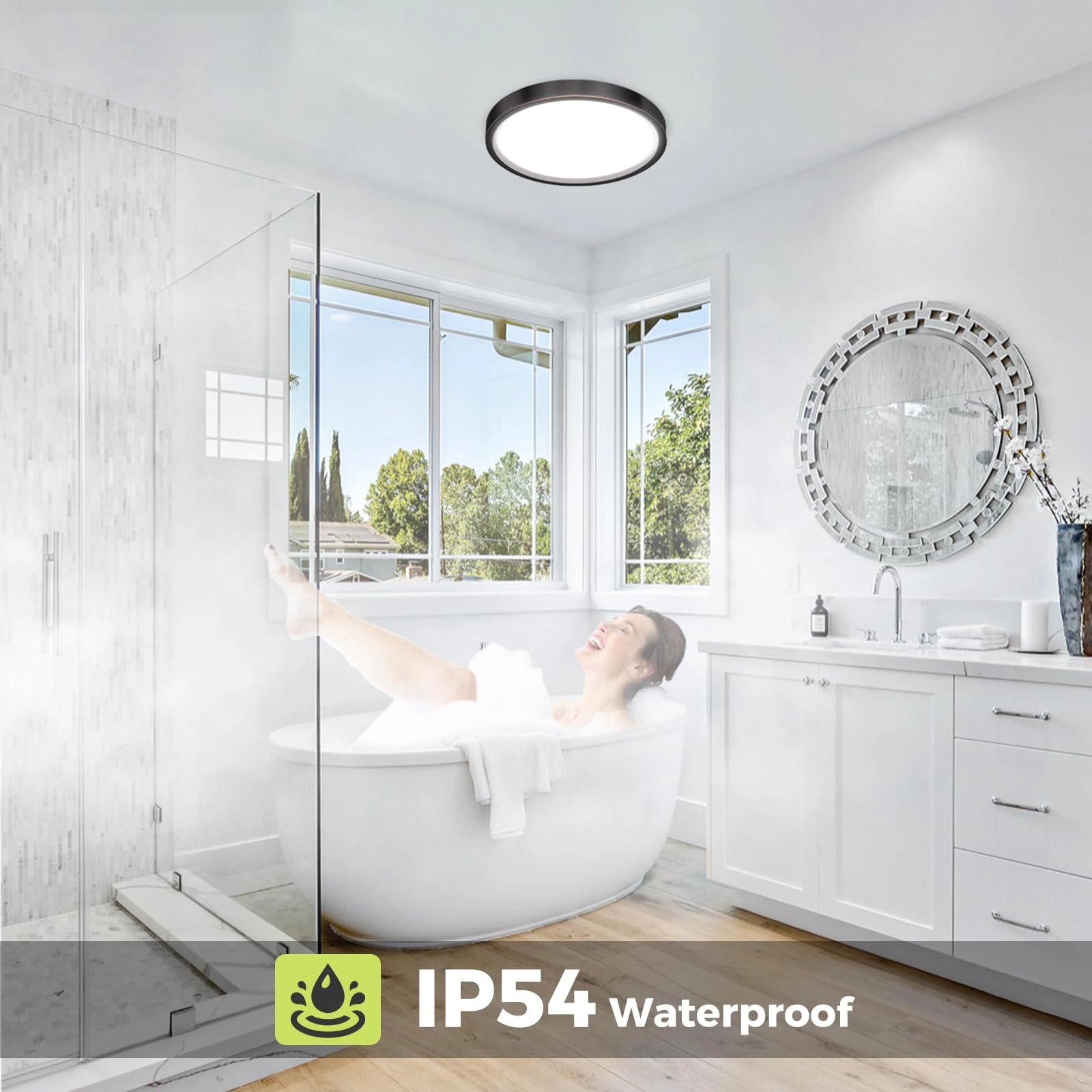 Flush Mount LED Ceiling Light - 3000K 4500K 6000K Dimmable
