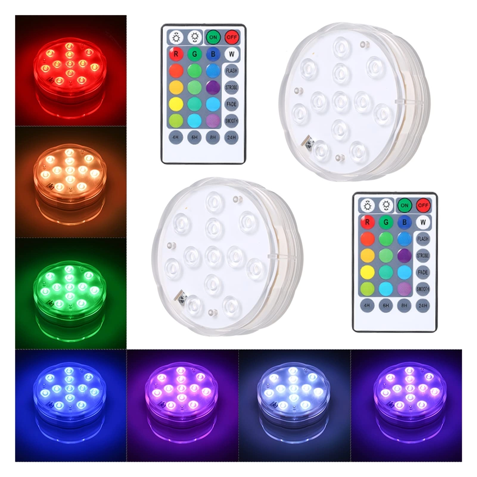 Underwater Submersible LED Lights - 13 LEDs IP68 USB Rechargeable