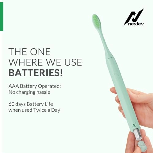 Smart Smile Sonic Electric Toothbrush - 30000 vibrations/min 2 Replaceable Brush Heads Green