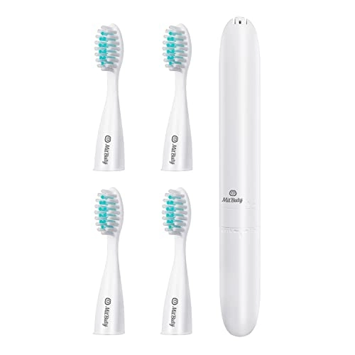Travel Electric Toothbrush - IPX6 Battery Operated 4 Brush Heads