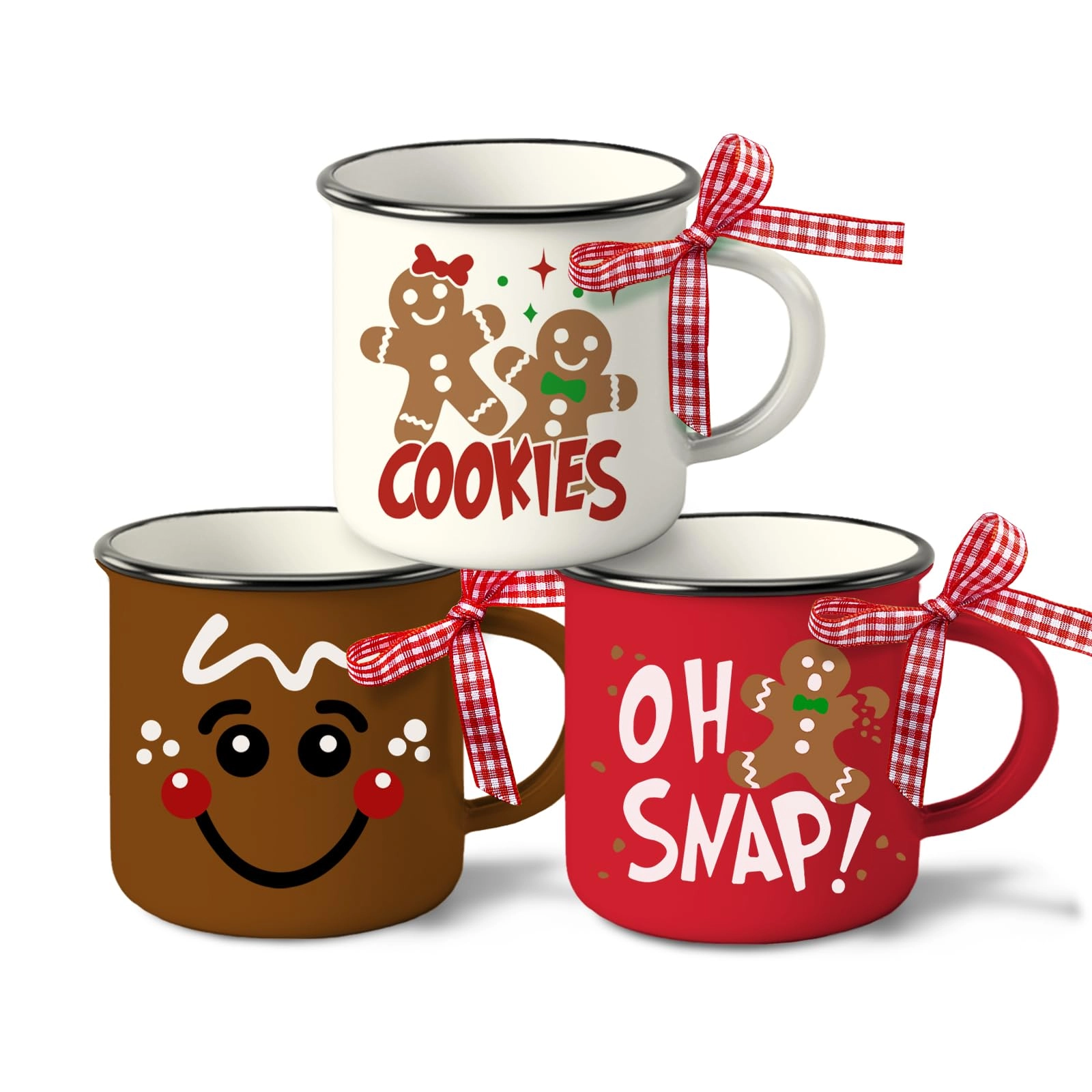 paayna Gingerbread Man Mini Coffee Mug - 3 pcs - Christmas