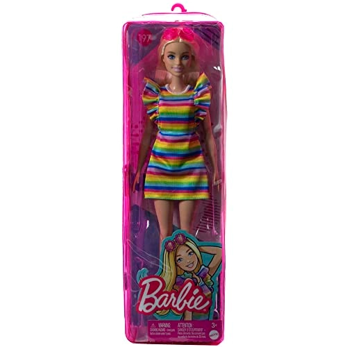 Barbie Fashionistas - Braces Blonde Rainbow Dress Ages 3+
