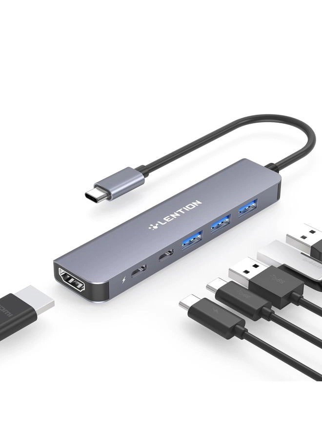 USB C Hub - 6 in 1 4K HDMI 100W PD