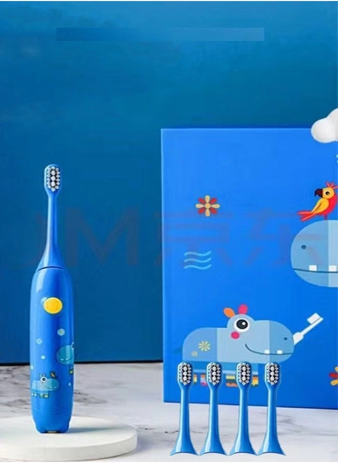 Electric Toothbrush - Super Soft Blue 4 Different Heads