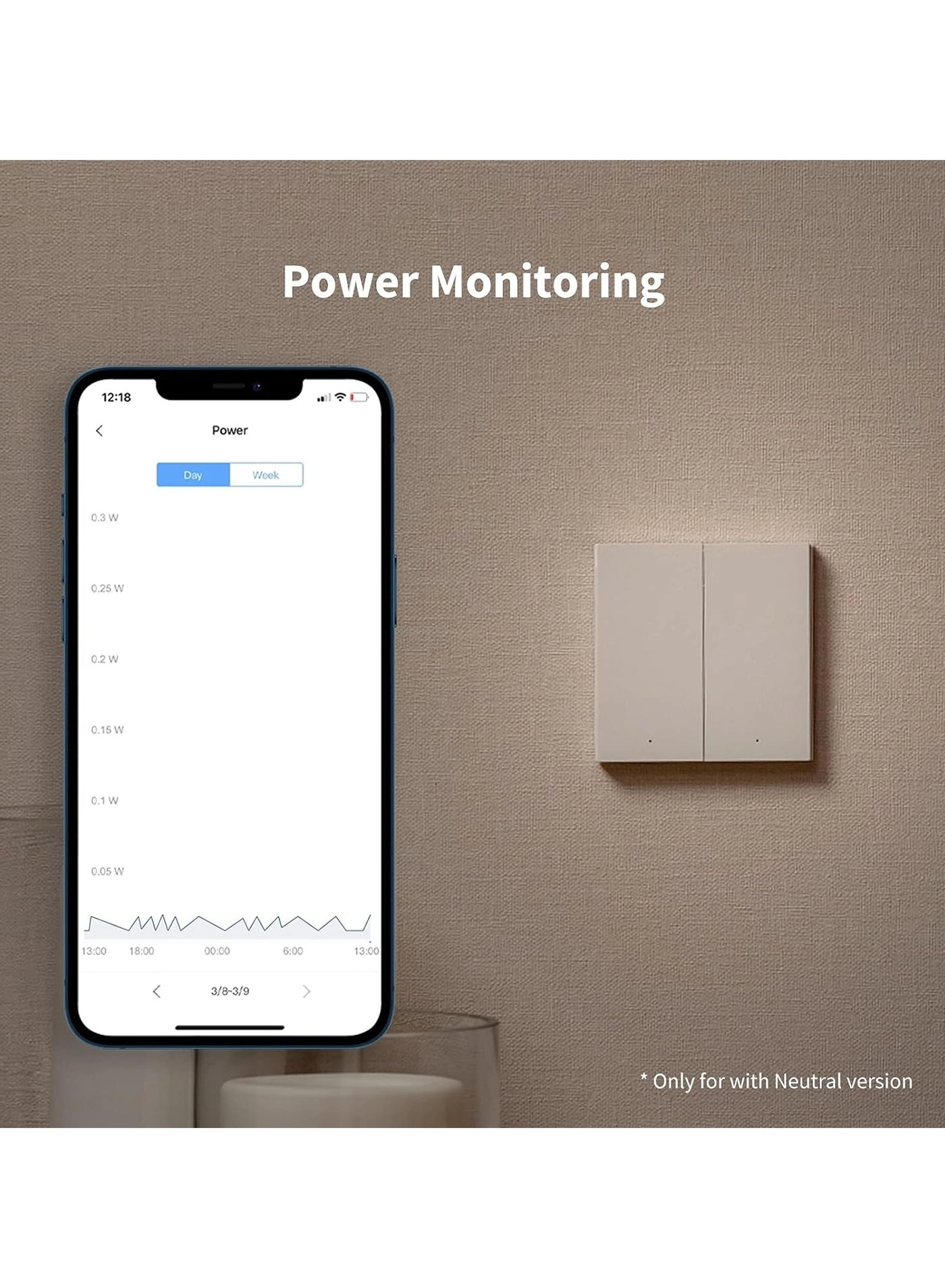 Smart Wall Switch H1 - Zigbee 3.0 EU Neutral Double Rocker