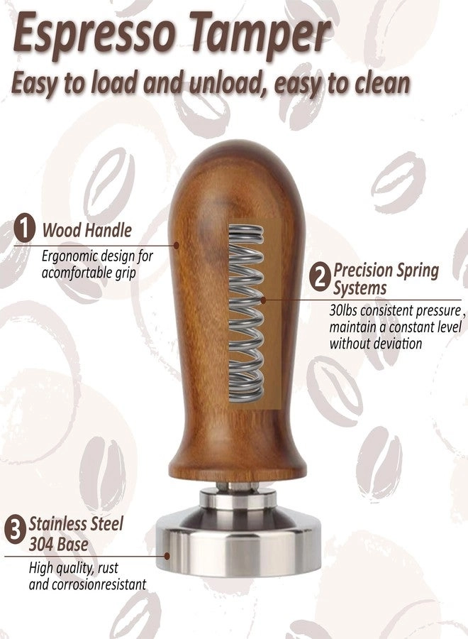 Espresso Tamper - 53.3mm Spring-Loaded + WDT Tool - 6-needle + Puck Screen - 53mm