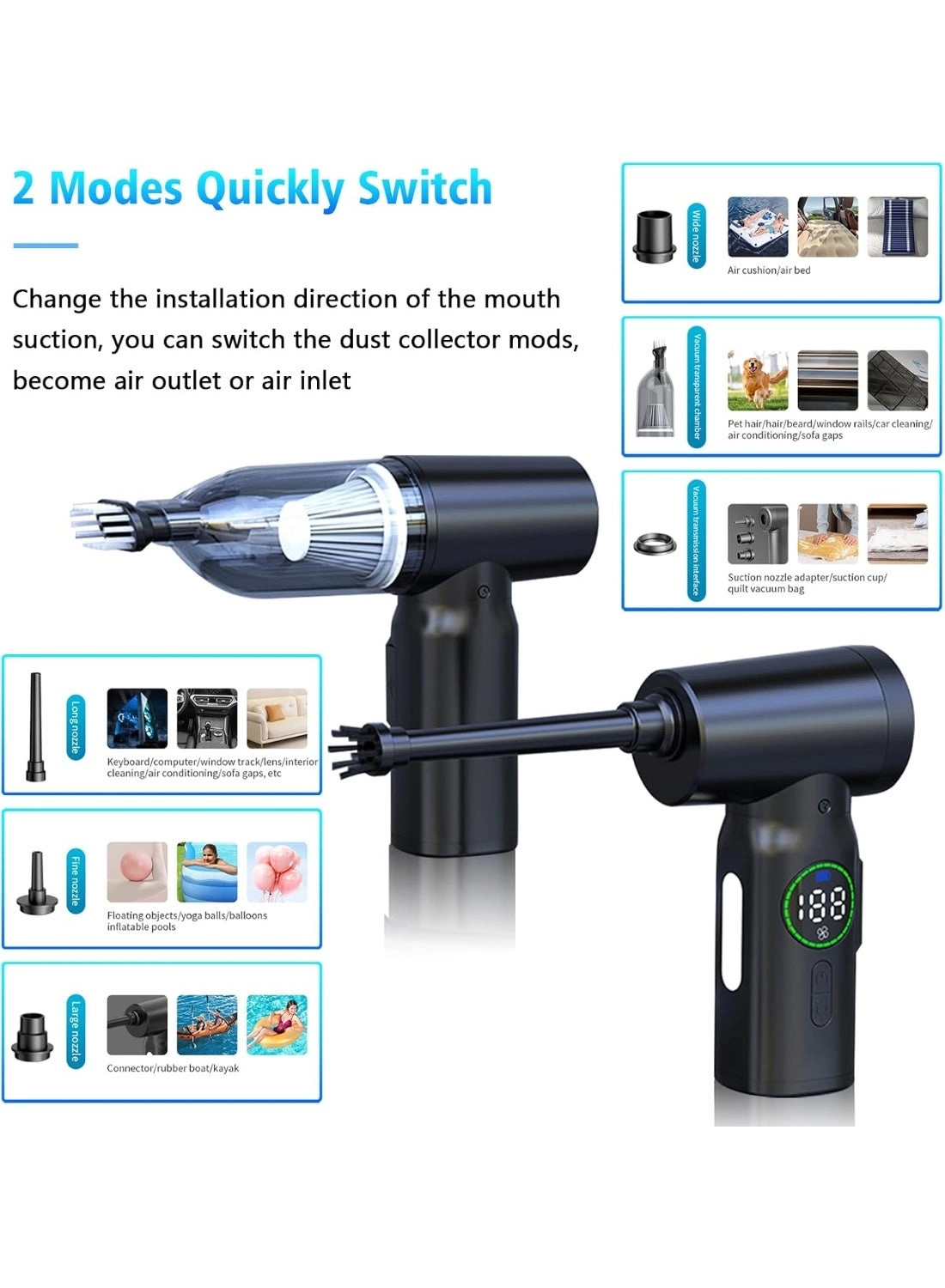 Cordless Handheld Vacuum Cleaner - 7500mAh