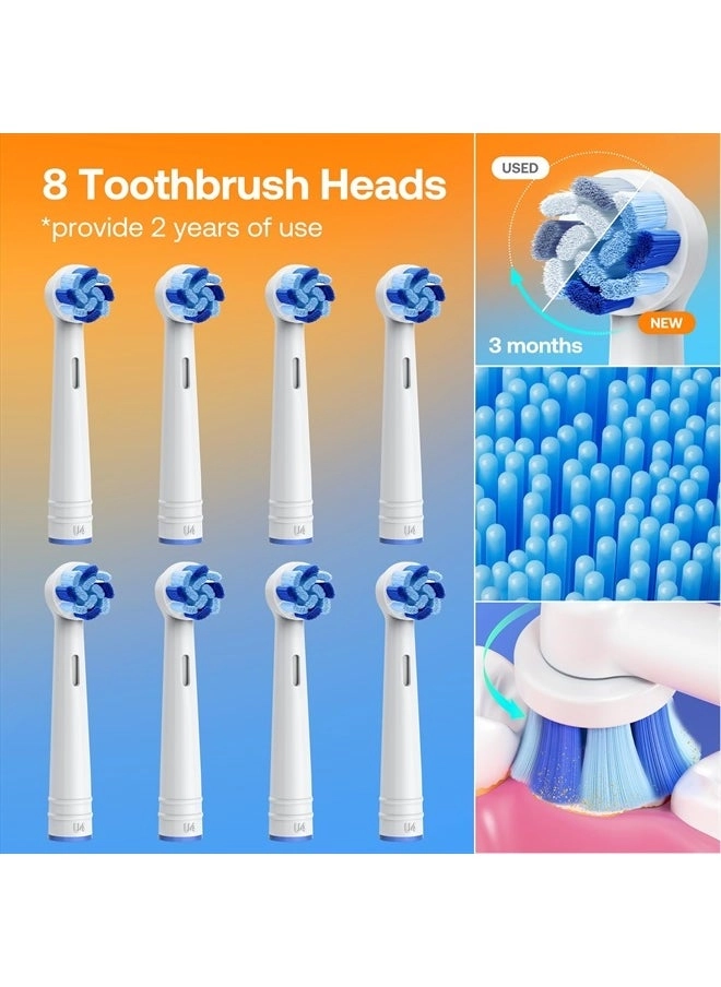 R1 - Rotating Electric Toothbrush 8 Brush Heads Pink