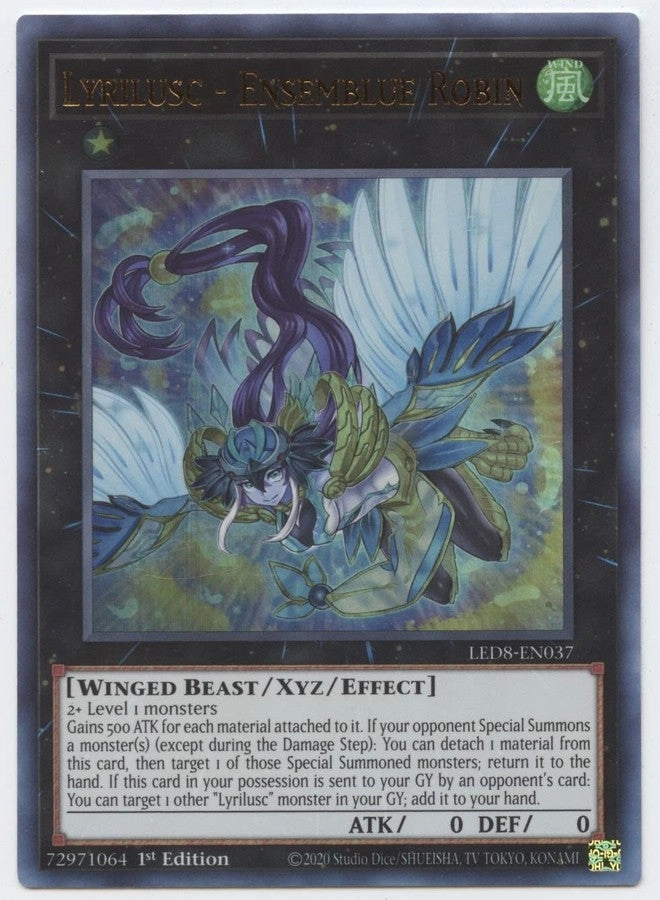 Yu-Gi-Oh! Lyrilusc Ensemblue Robin LED8-EN037