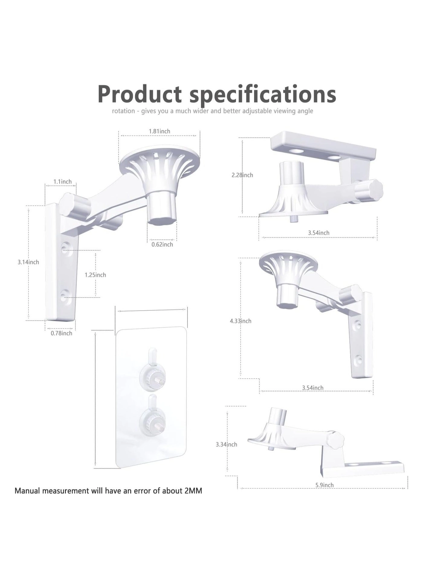 Wall Mount - 2 Pack Compatible with Blink Mini Pan Adjustable