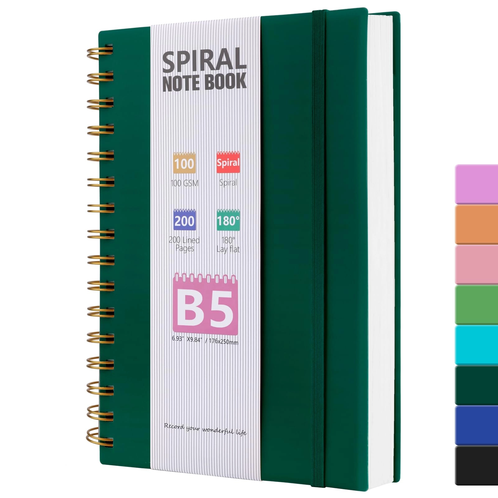 Journal Notebook B5 Spiral - Lined 200 Pages
