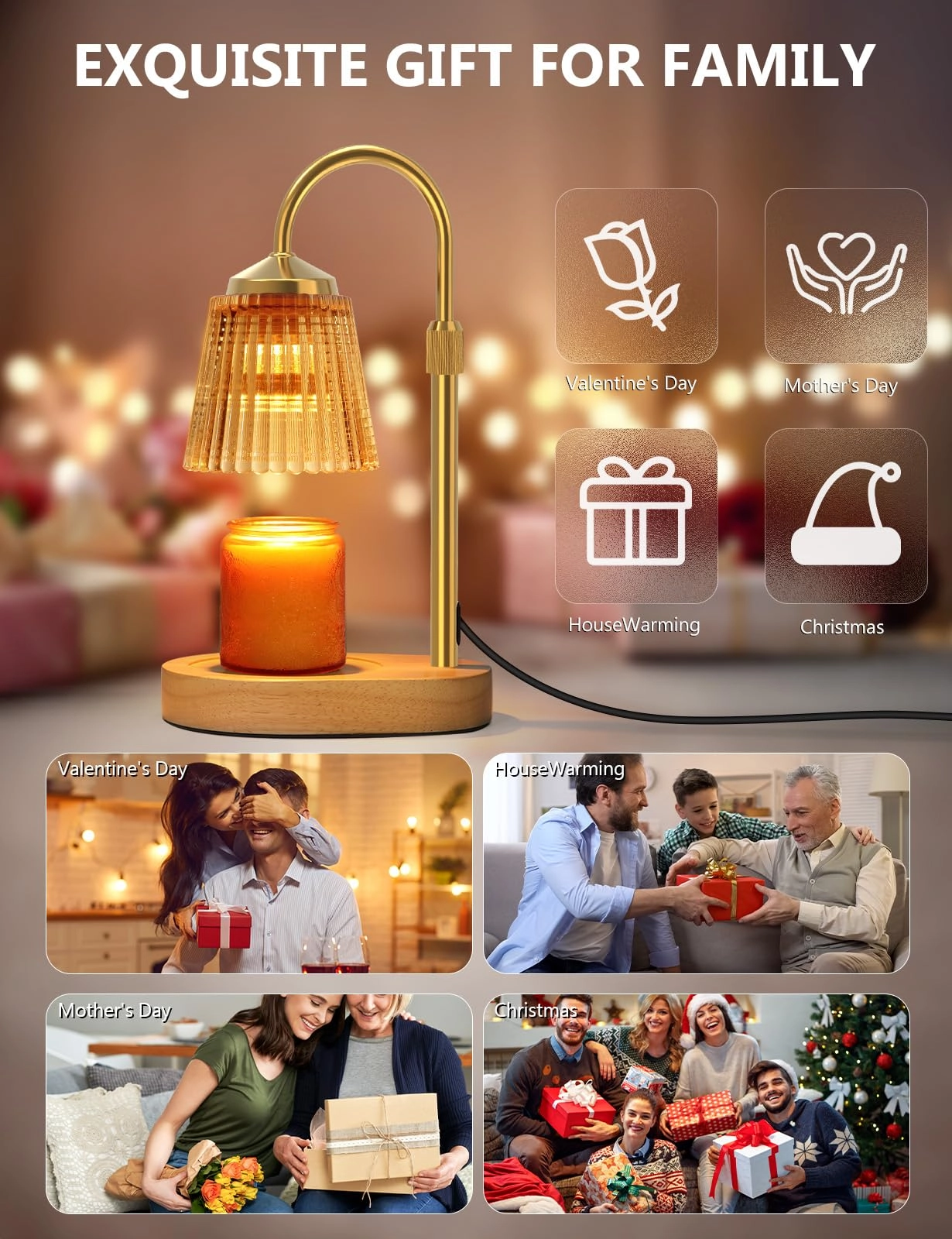 Candle Warmer Lamp - Timer Dimmable Adjustable