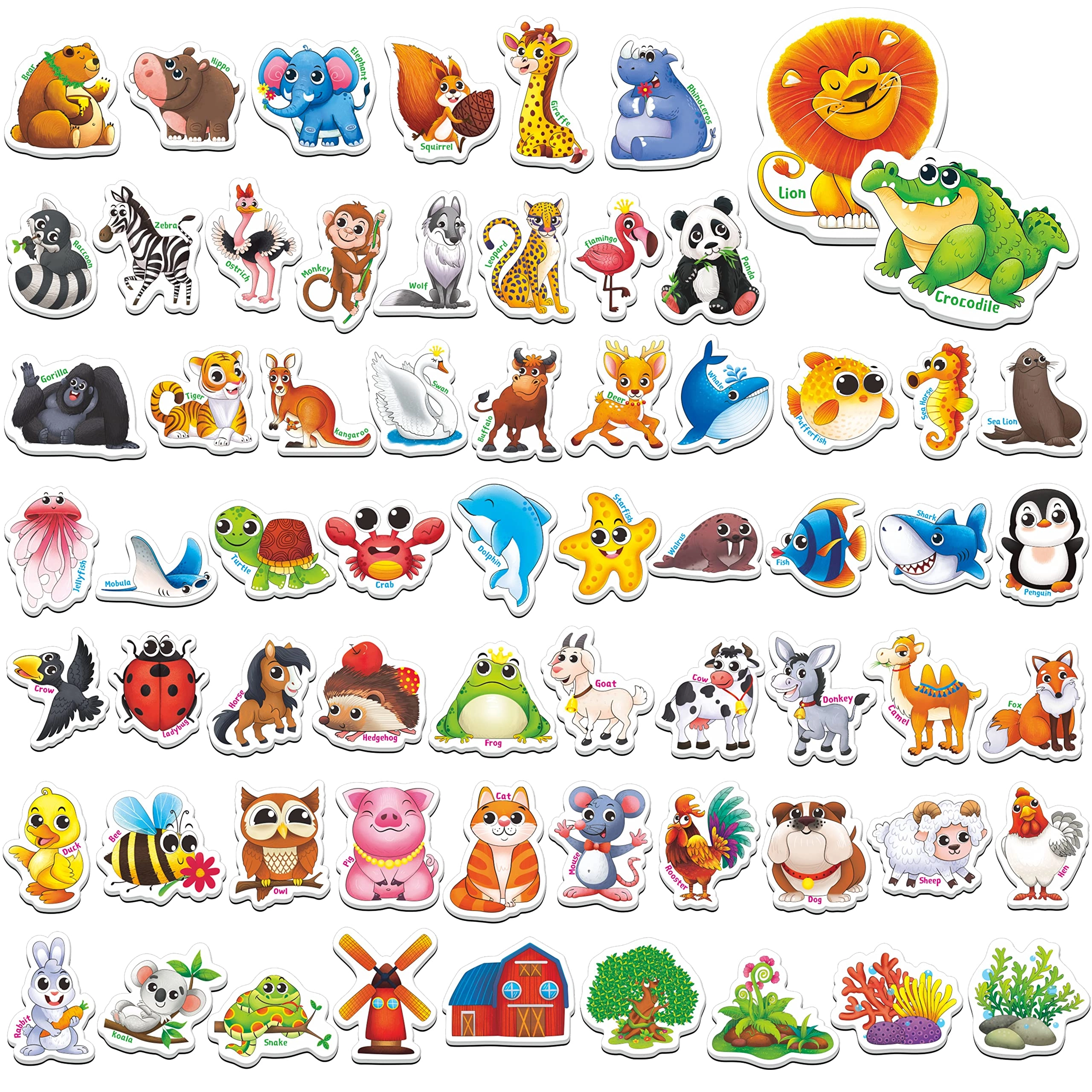 SpriteGru Animal Magnets - 3+ 65 pieces