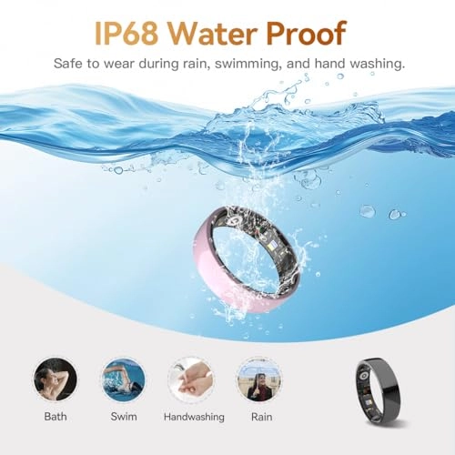 Smart Ring - Black 8# Heart Rate Monitor