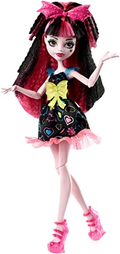 Draculaura Doll - Electrified Hair pink and black Multi-colored Dress
