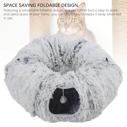 Cat Tunnel Bed - Soft Plush Foldable