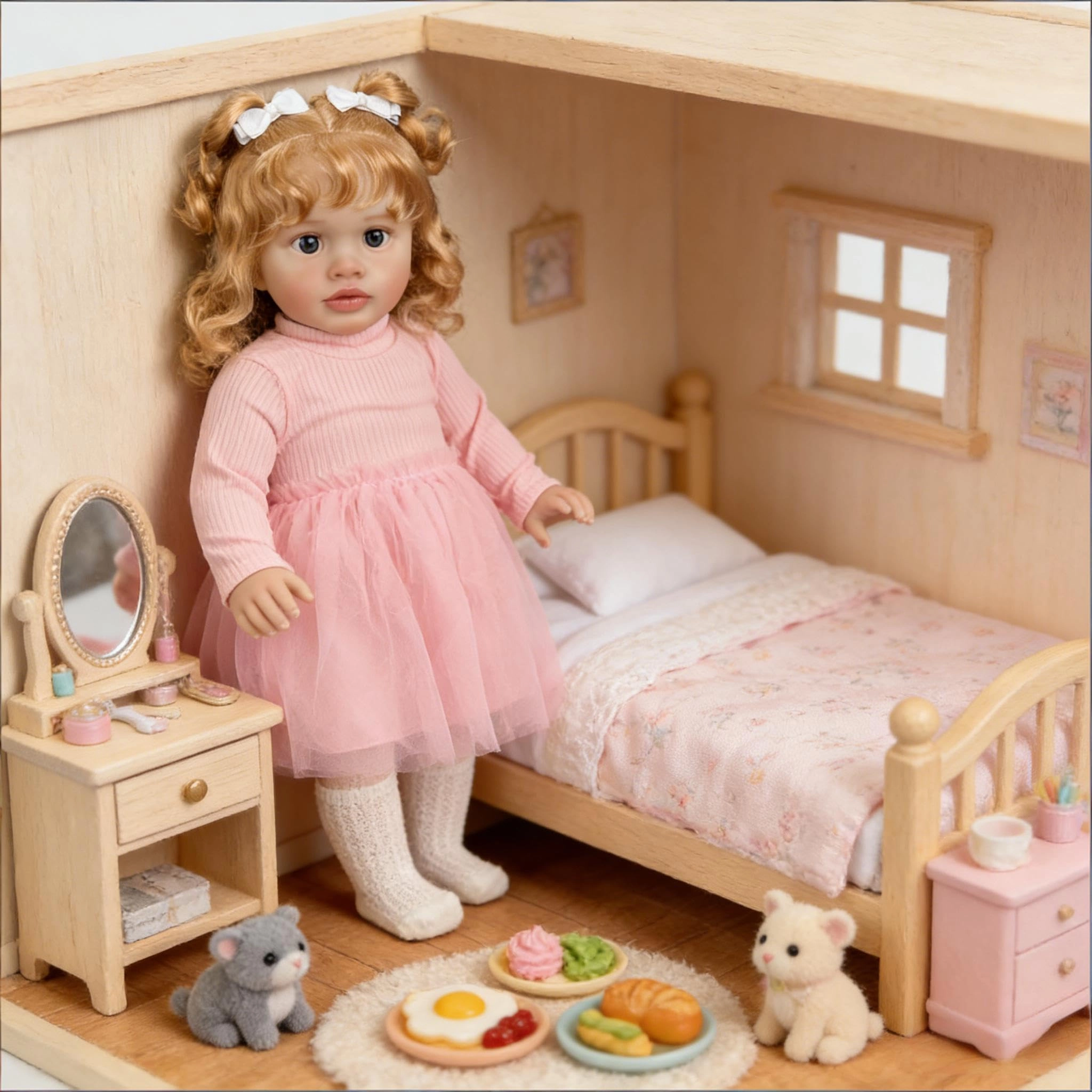 Pippa Reborn Baby Doll - 26 inch Cotton Vinyl Hand-rooted Curly Hair Ages 3+