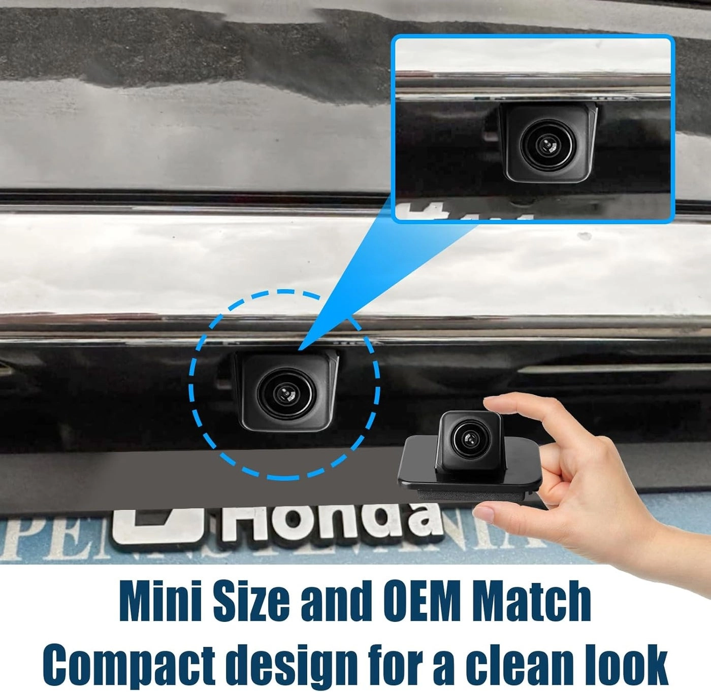 Back Up Rear View Camera - 2014-2017 Honda Accord EX-L Sedan black