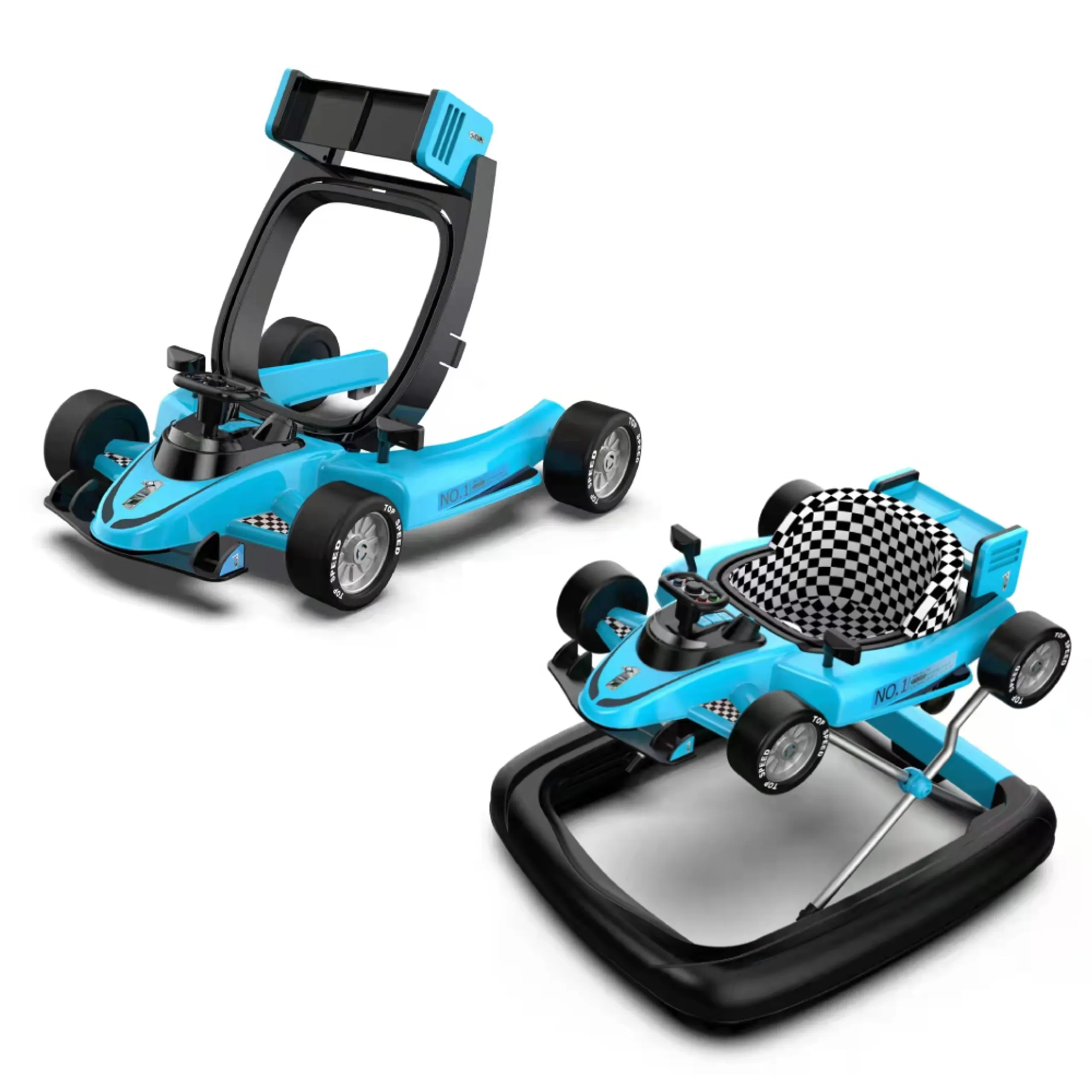 Ryan 4 In 1 Safety Baby Car Walker - Black Music and Lights