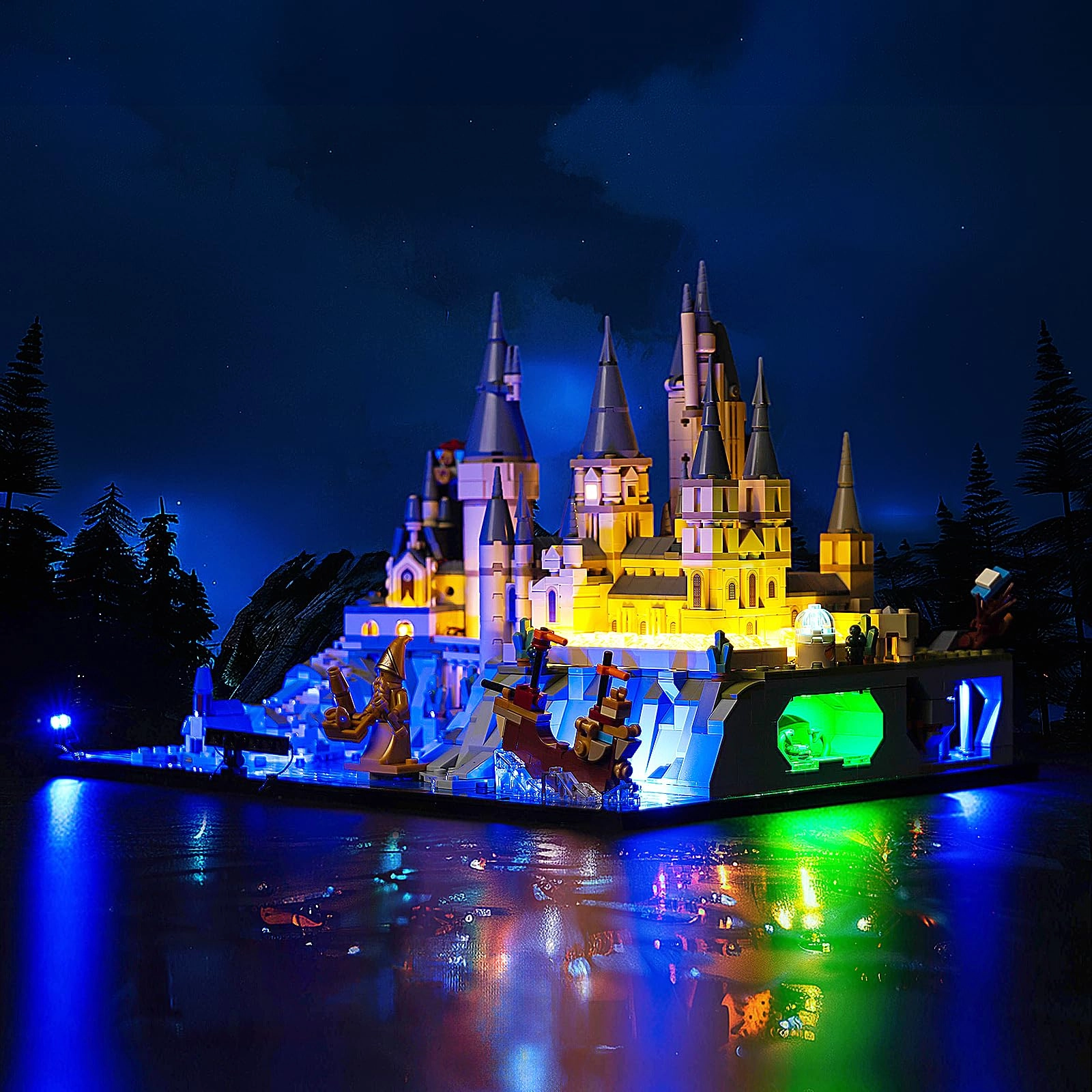 Brickshining LED Lighting - Compatible with Lego Hogwarts Castle and Grounds 76419 Light Kit New RC Version