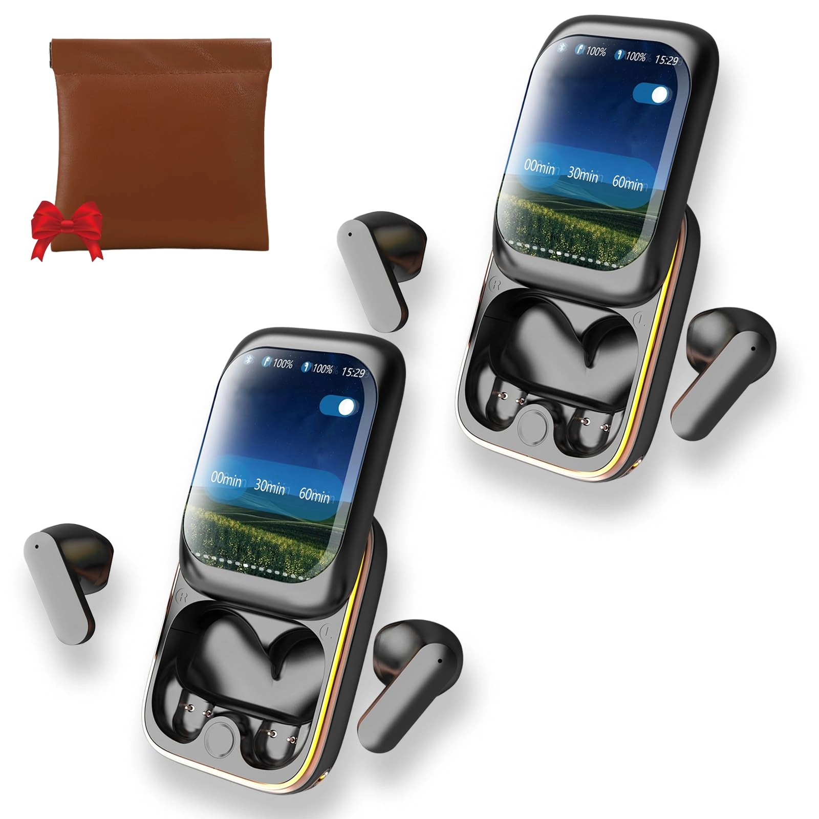 ADKJHE SDEY Touch Screen Slider Earphones Wireless Earbud