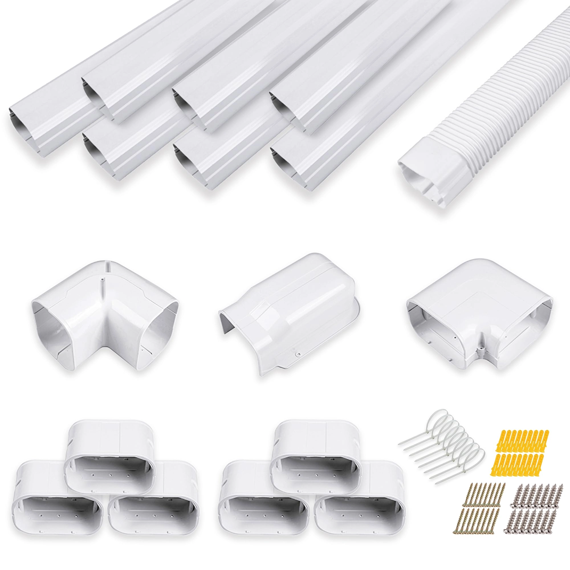 LyPrem Mini Split Line Set Cover - fits for most central AC, ductless mini split air conditioners, and heat pumps of 7000 BTU, 9000 BTU, 12000 BTU, 18000 BTU, and 24000 BTU