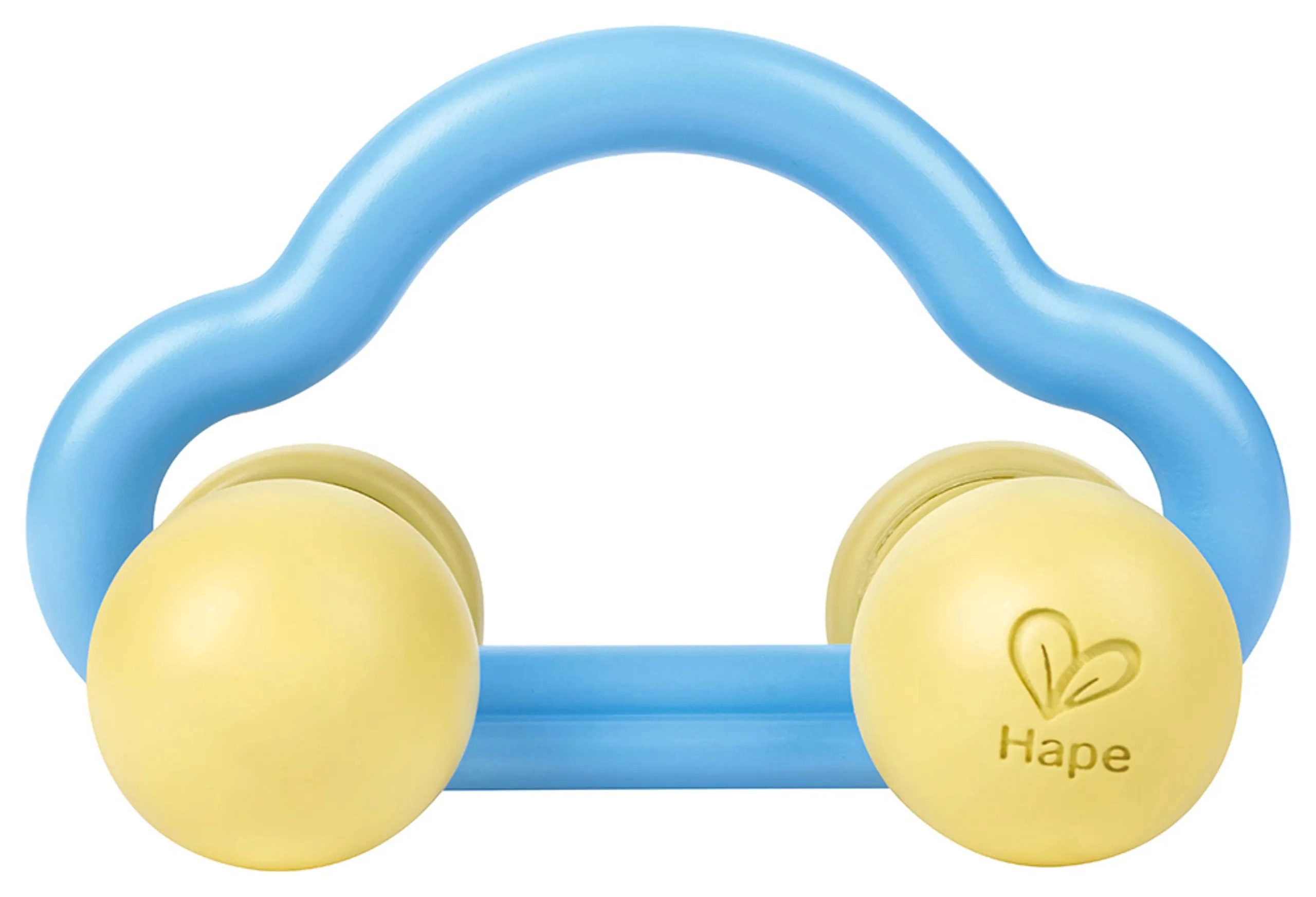 Hape Rattle & Roll Toy Car - 8 months Rice material