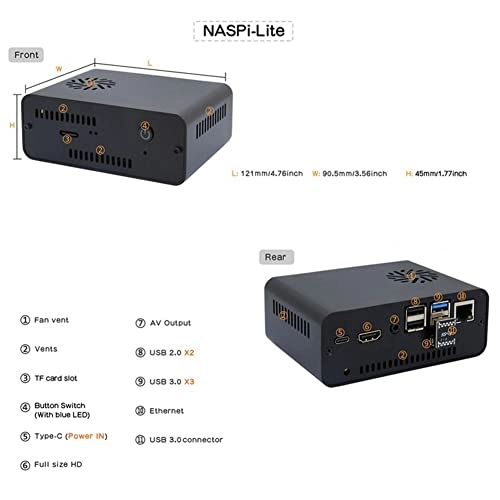 NASPi Lite + X823 - V1.5 + X-C2 + Case