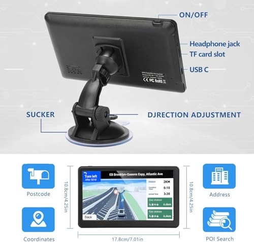 GPS Navigator for Trucks 7078 - 7 inch Free Lifetime Map Updates