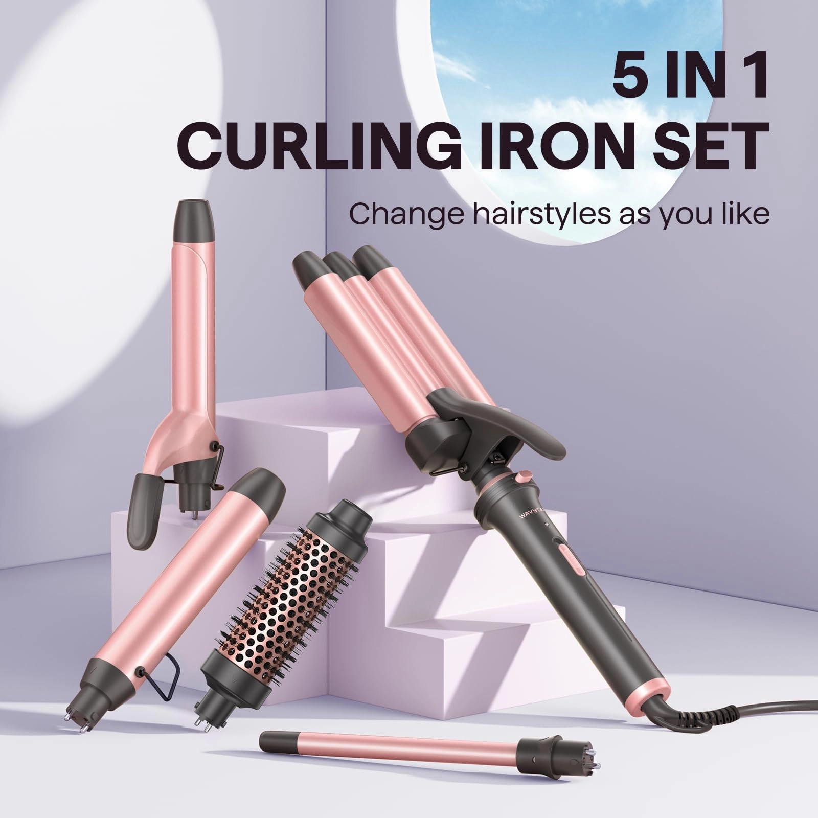 5 in 1 Curling Iron Set - 0.5'-1.25'