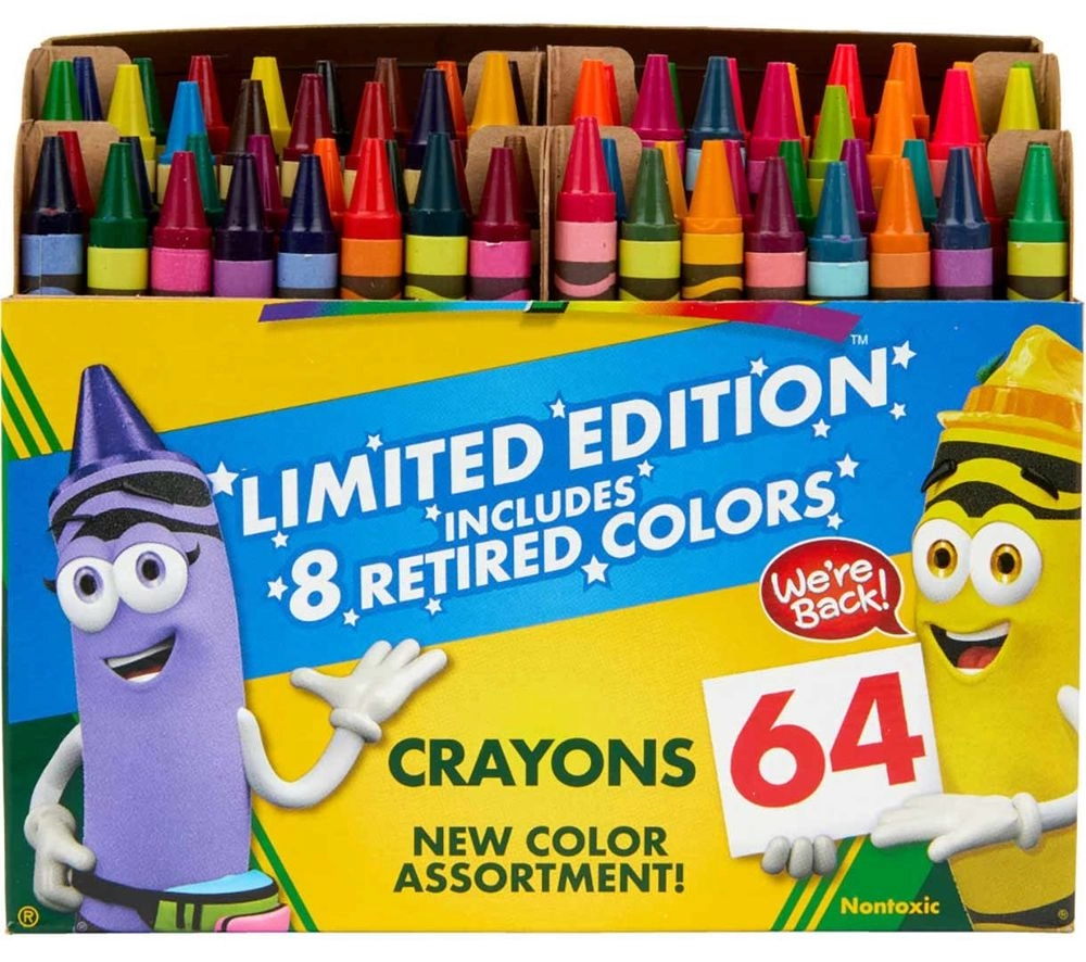 Classic & Limited Edition Retired Color Crayons - 64 Pcs