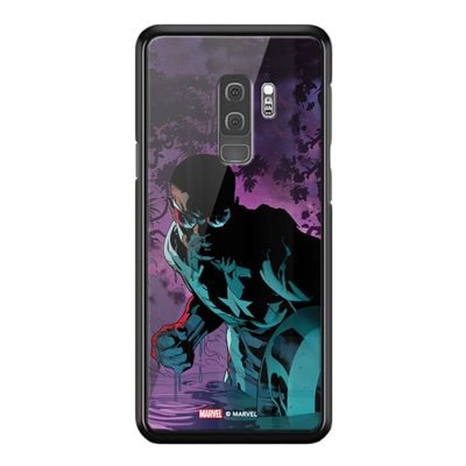 Wackylicious Captain America Back Case for Galaxy S9 Plus - TPU Bumper Case + Tempered Glass Back
