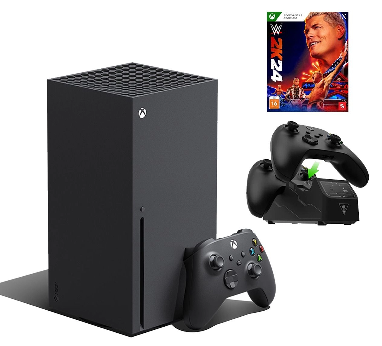 Microsoft Series X + WWE 2K24 + Fuel Dual Charger Station