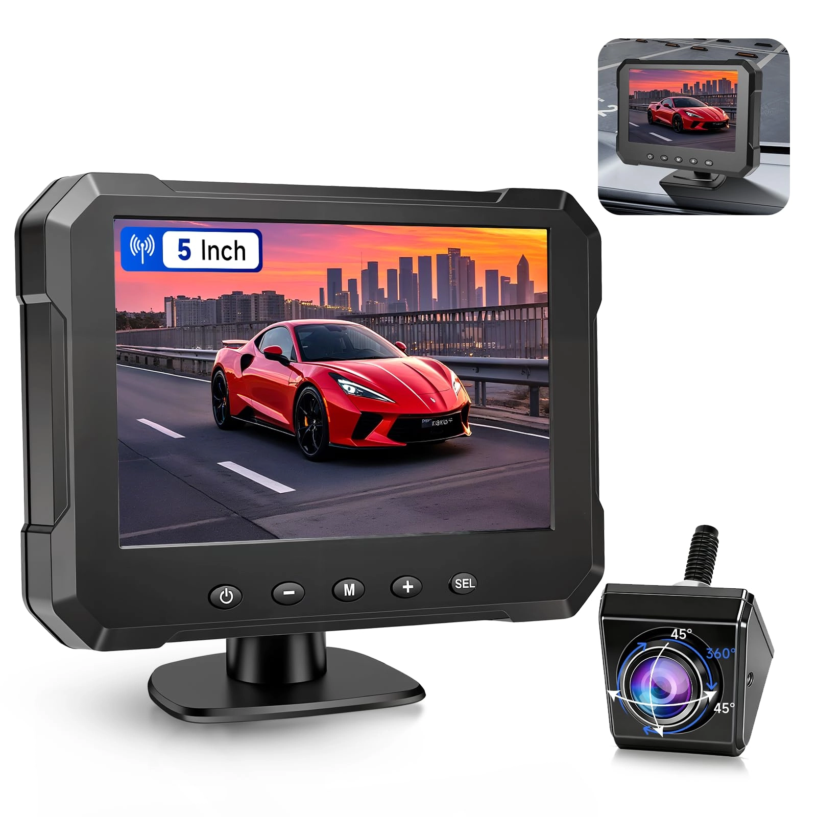 VECHTEL Backup Camera - 1080P + Camera Monitor