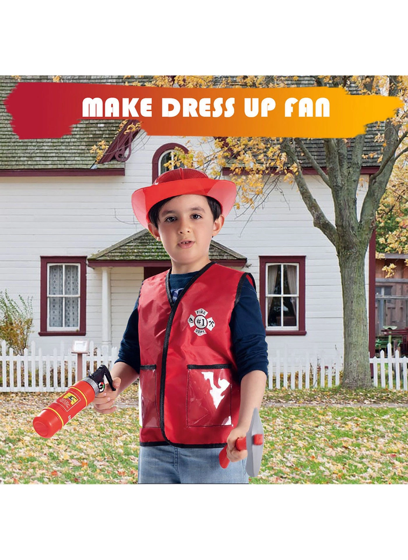 Firefighter Role Play Costume Set - 30 cm Firefighters 1X Toy Set 3+ Years