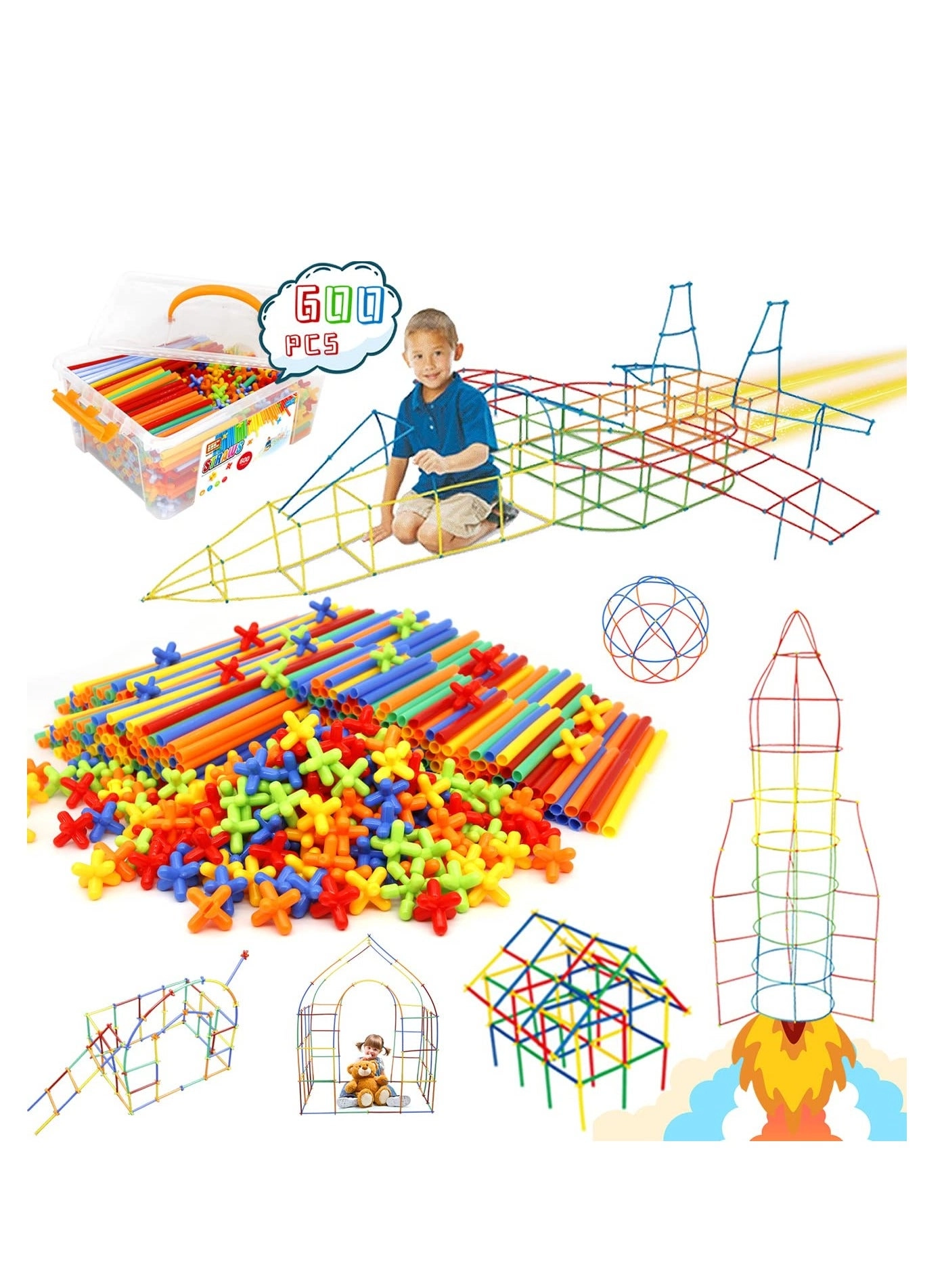 Generic Straw Constructor Toys - 5+ Years STEM