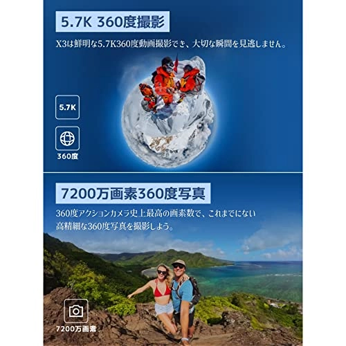 X3 360 Degree Action Camera 48GB