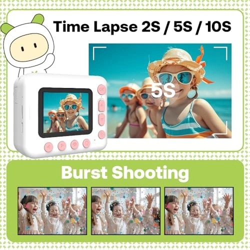 Kids Instant Print Camera - 2400W 2.4-inch Dual Lens
