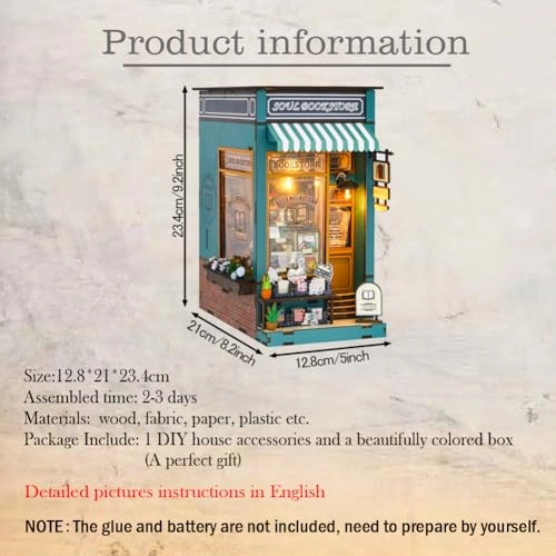 Soul Bookstore Book Nook - Wooden Assembly Required